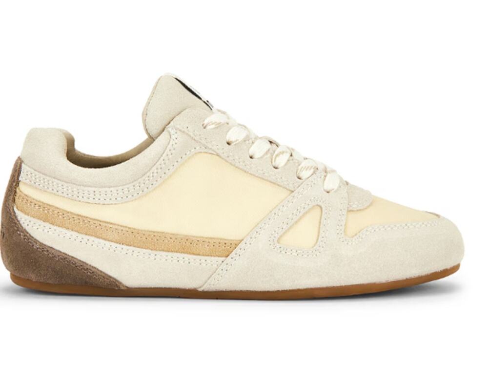 Isabel Marant Senny Low Top Sneakers Sahara Chalk Suede Canvas Beige EU 38